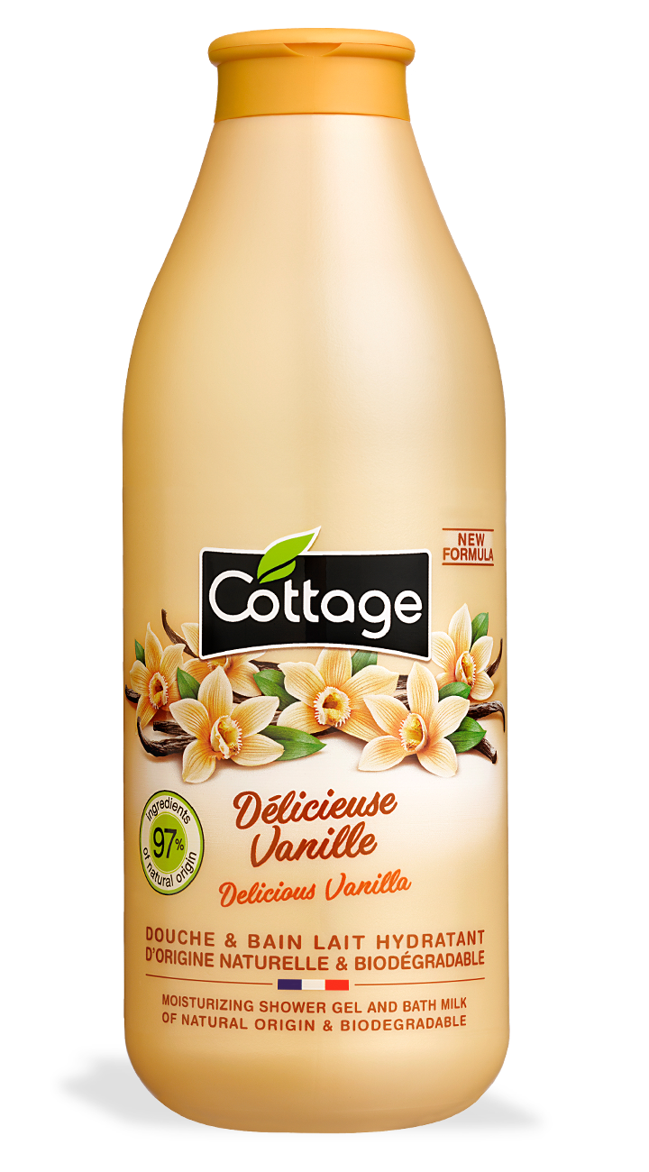 COTTAGE Douche Lait Hydratante Délicieuse Vanille 250mL