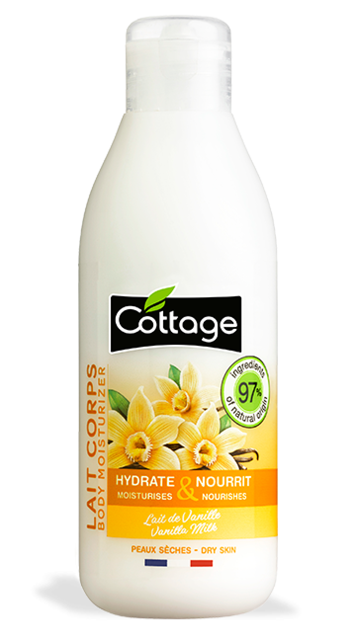 Lait Corps - Hydrate & Nourrit - 97% d'ingrédients d'origine naturelle* -  Cottage France